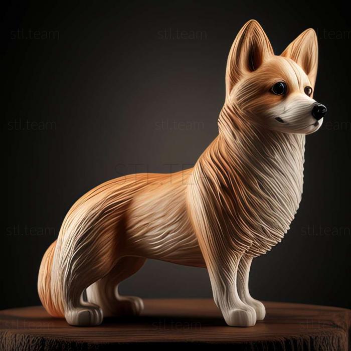 3D model Norwegian Lundehund dog (STL)