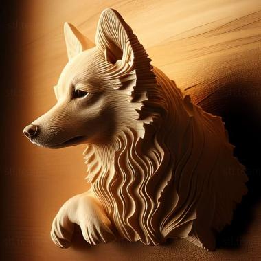 3D model Shikoku dog breed dog (STL)