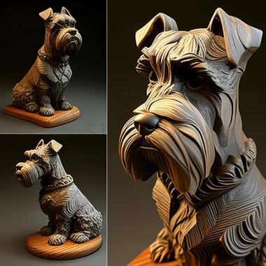 3D model Zwergschnauzer dog (STL)