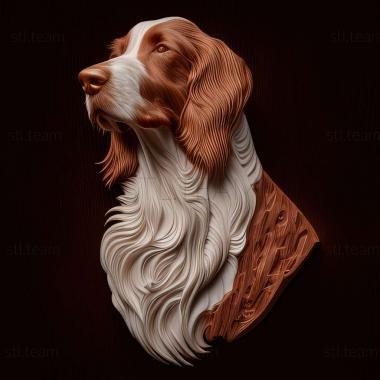 3D model Irish Red and White Setter dog (STL)