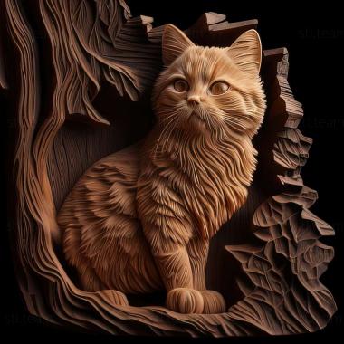 3D model Kurilian Bobtail cat (STL)