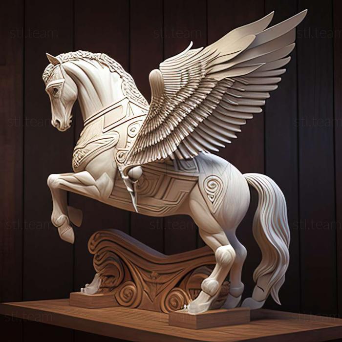 3D model pegasus carved armour on stand (STL)