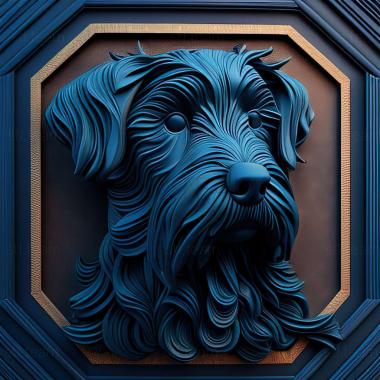 3D model Blue Gascon Griffon dog (STL)