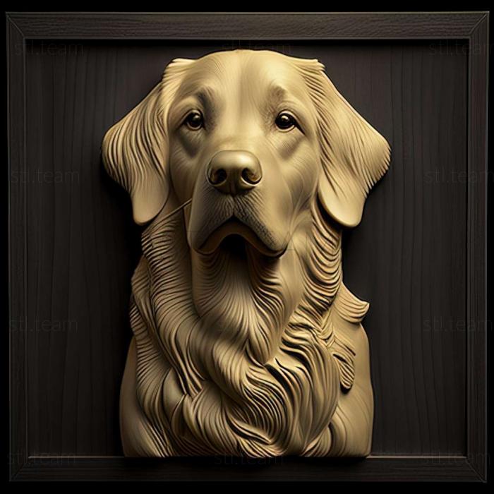 3D model Straight  haired Retriever dog (STL)