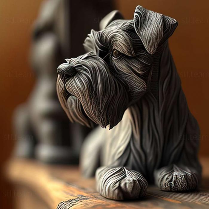 3D model Zwergschnauzer dog (STL)