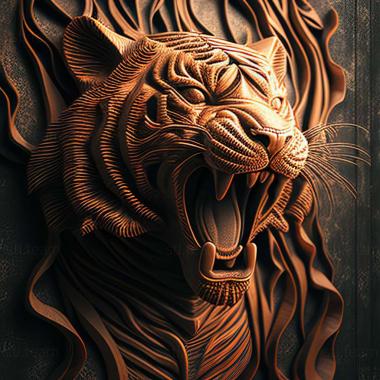 3D модель Жорстокий тигр відома тварина (STL)