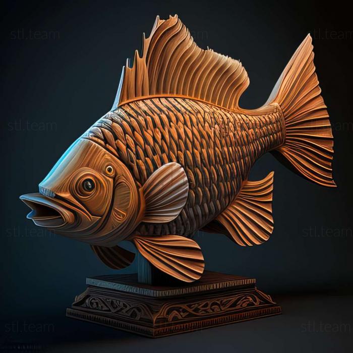 3D модель Пятиполосна риба барбус (STL)