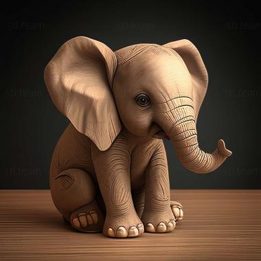 3D model Motti baby elephant famous animal (STL)