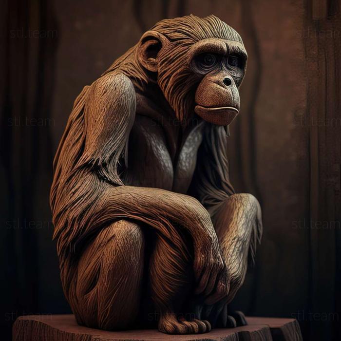 3D модель Джек бабуин известное животное (STL)