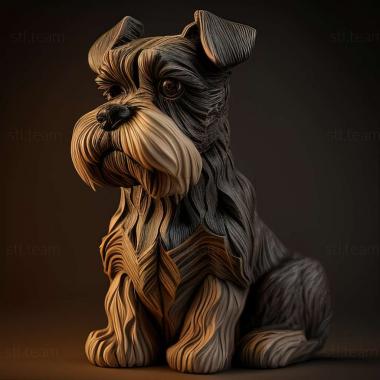 3D model Zwergschnauzer dog (STL)