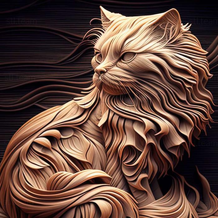 3D model Oriental Longhair cat (STL)