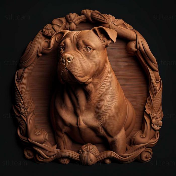 3D модель Стаффордширський бультерєр собака (STL)