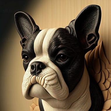 3D model Boston Terrier dog (STL)