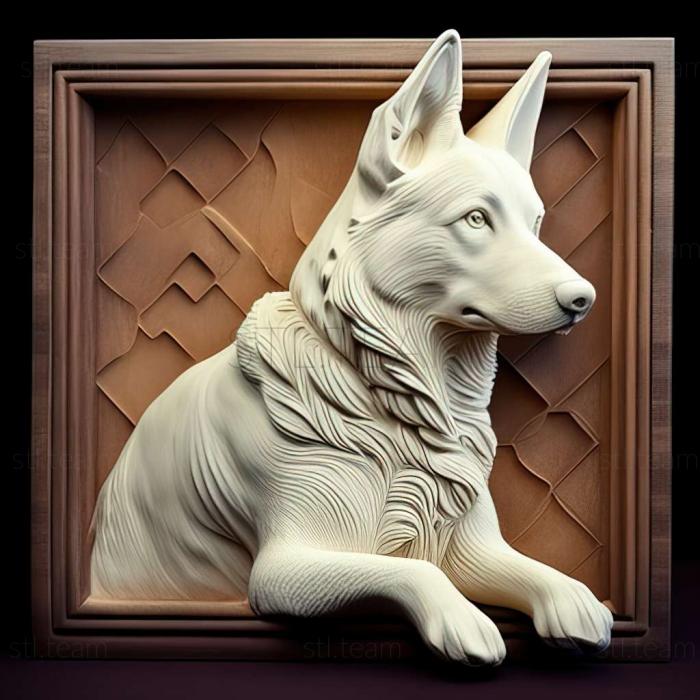 3D model White Swiss Shepherd dog (STL)