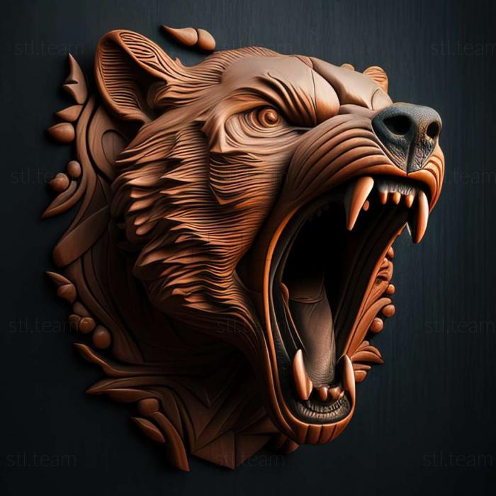 3D model aggressive bearrs muzzle (STL)