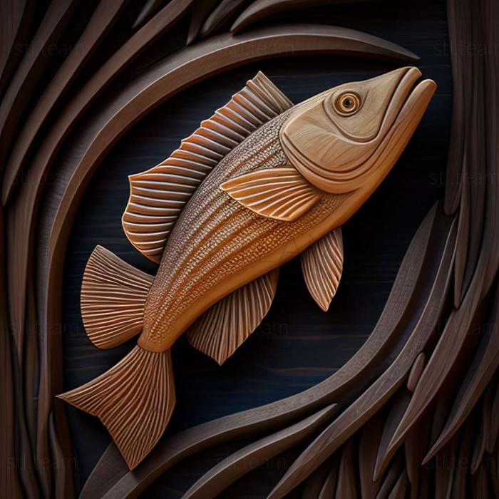 3D модель Смугастохвоста риба афіосемія (STL)