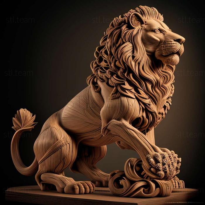 3D модель Знаменита тварина Gripsholm Lion (STL)