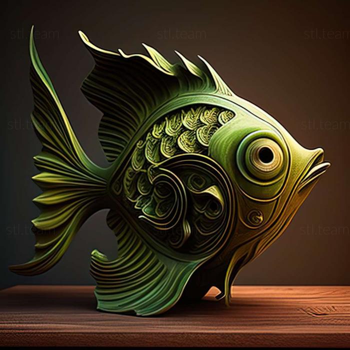 Animals Green puntius fish