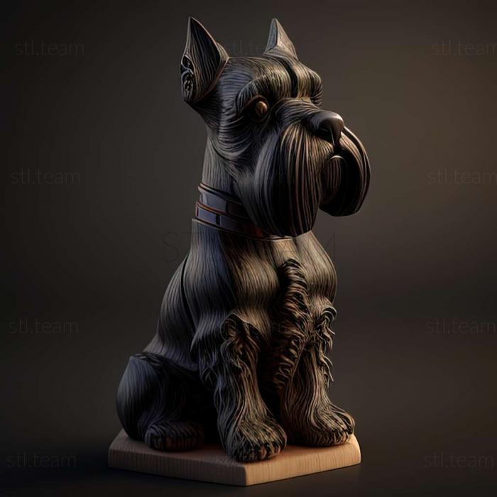 3D model Zwergschnauzer dog (STL)