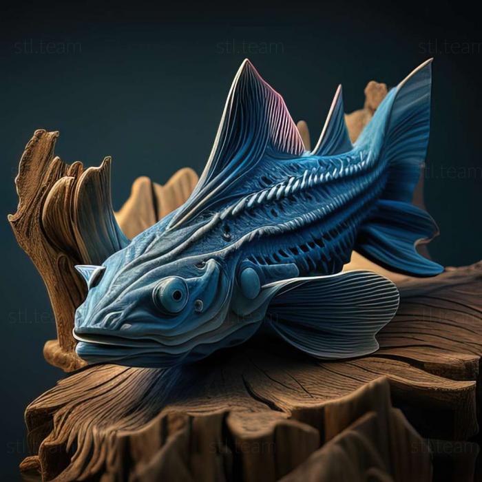 3D model Blue catfish ancistrus fish (STL)