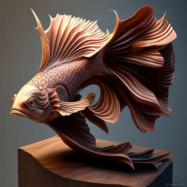 3D модель Дельта хвостата бійцівська риба (STL)