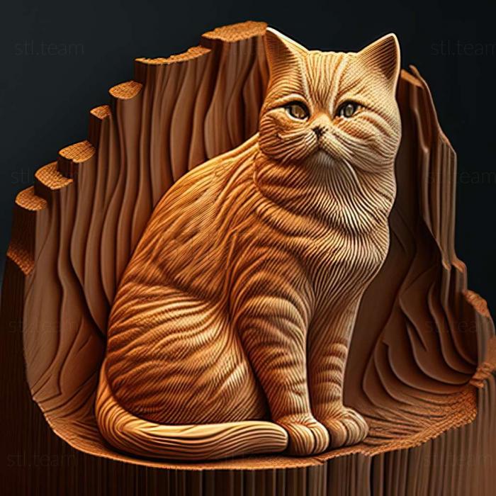 3D model American Shorthair cat (STL)