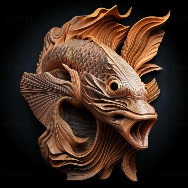 3D модель Плакат боевой рыбы рыбы (STL)