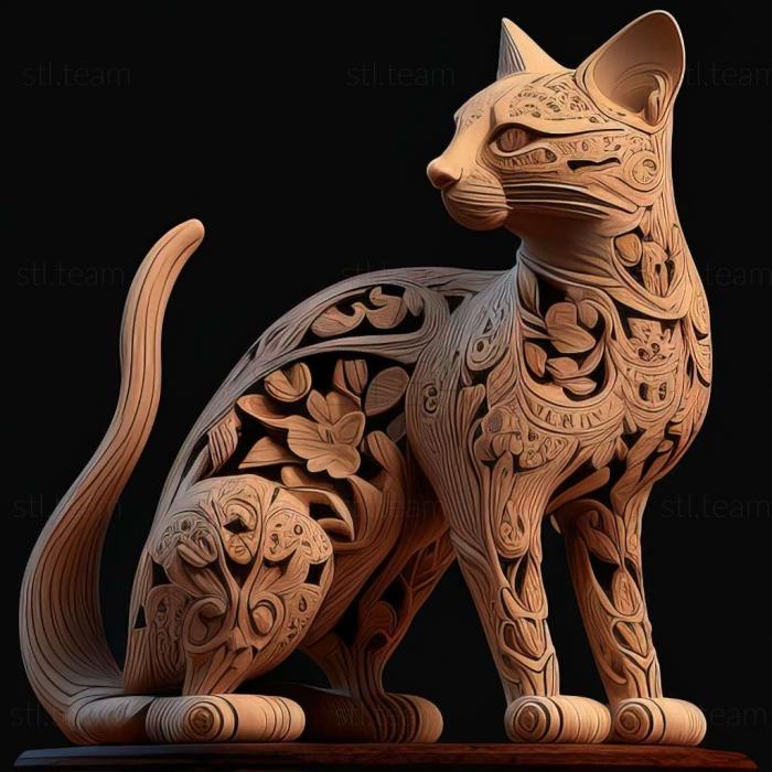 3D модель Знаменитое животное индийской кошки (STL)