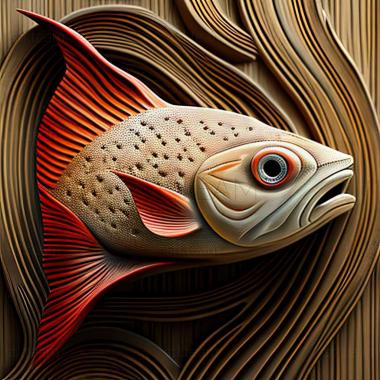 3D model Red  spotted tetra fish (STL)