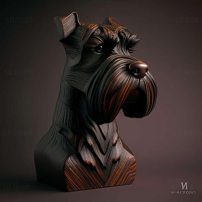 3D model Zwergschnauzer dog (STL)