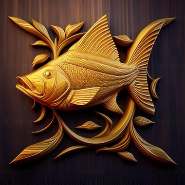 3D model Golden catfish fish (STL)