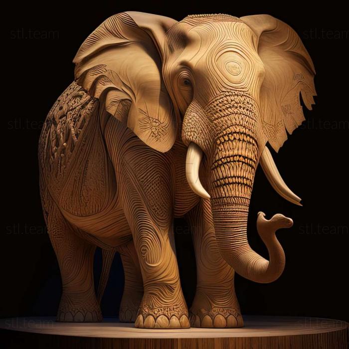 3D model Abul Abbas elephant famous animal (STL)