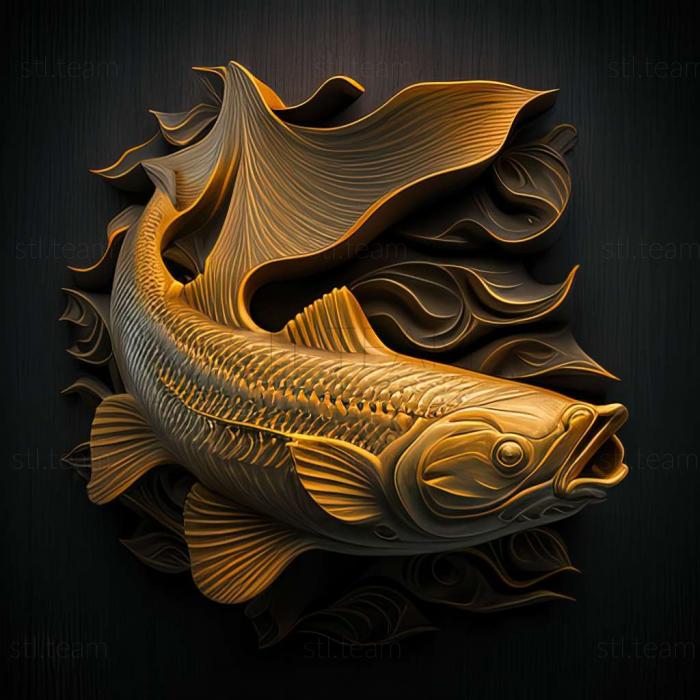 3D model Golden catfish fish (STL)