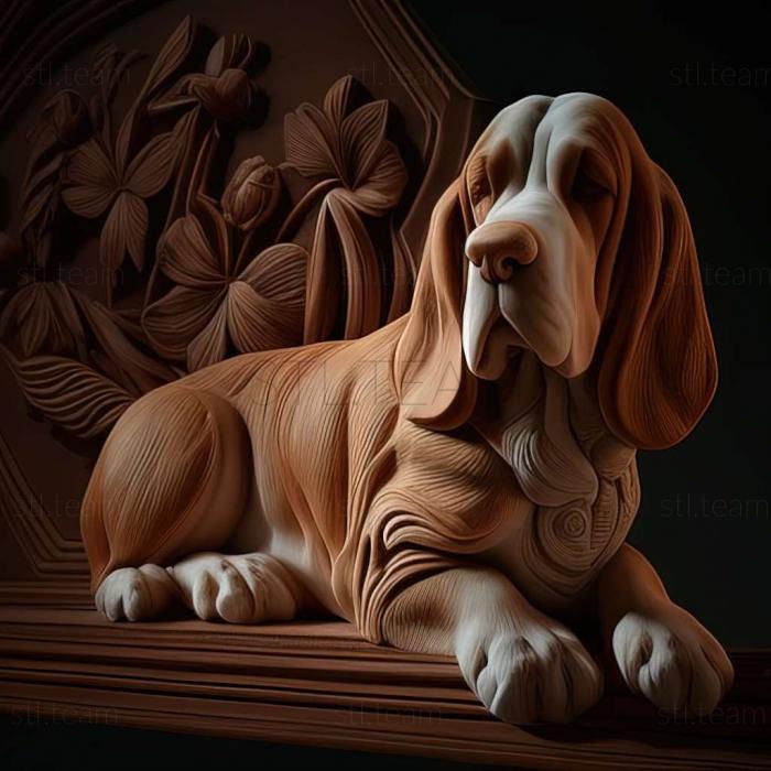 3D model Artesian Norman Basset dog (STL)