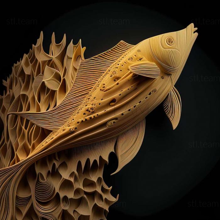 3D model Needle   shaped farlovella fish (STL)