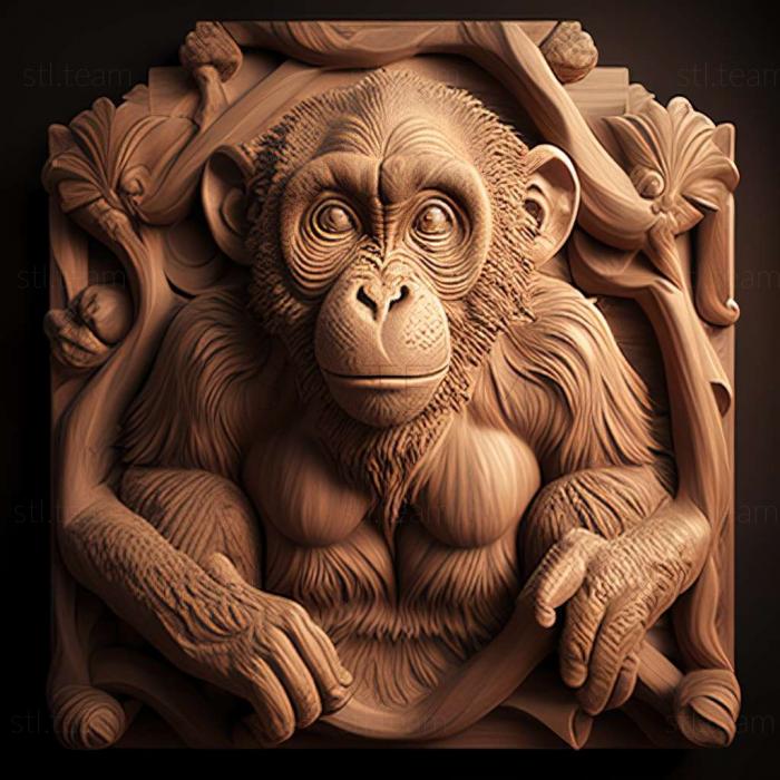 3D model Pishgam macaque famous animal (STL)