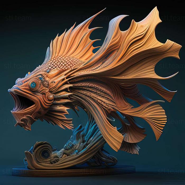 3D model Fighting fish Dragon fish (STL)