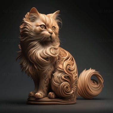 3D model Oriental Longhair cat (STL)