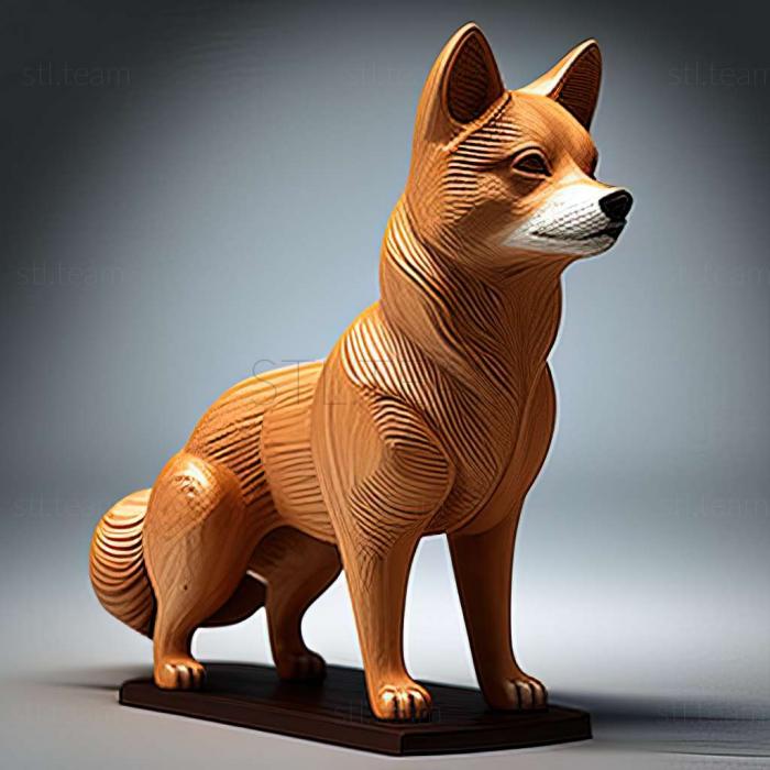 3D model Hokkaido dog breed dog (STL)
