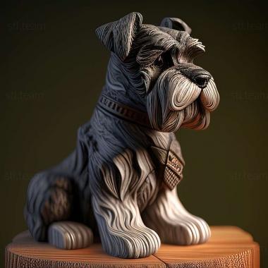 3D model Zwergschnauzer dog (STL)