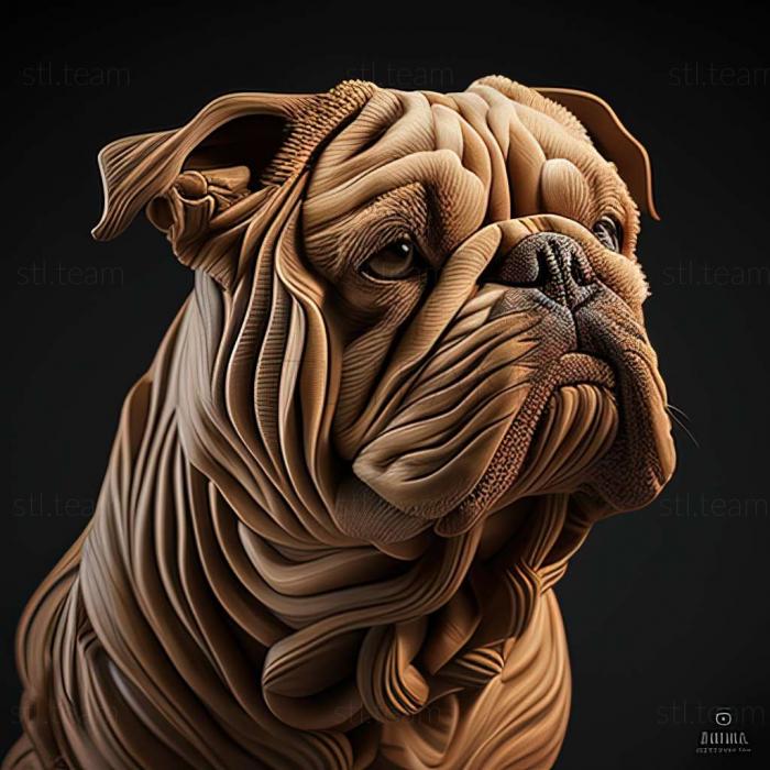3D model Catahula Bulldog dog (STL)