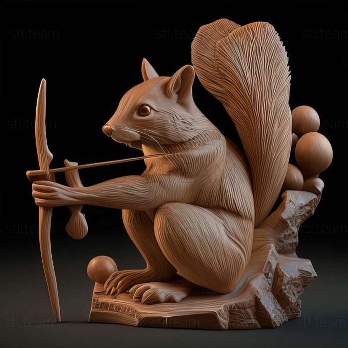 3D model Squirrel and Arrow famous animal (STL)