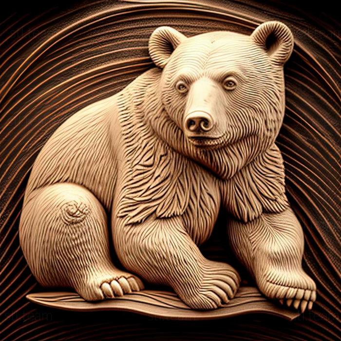 3D модель Кнут медведь знаменитое животное (STL)