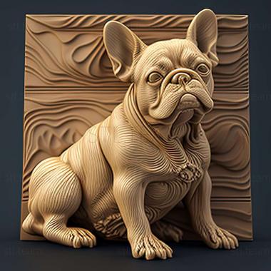 3D model French Bulldog dog (STL)