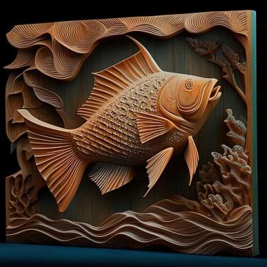 3D model Viviparous aquarium fish fish (STL)