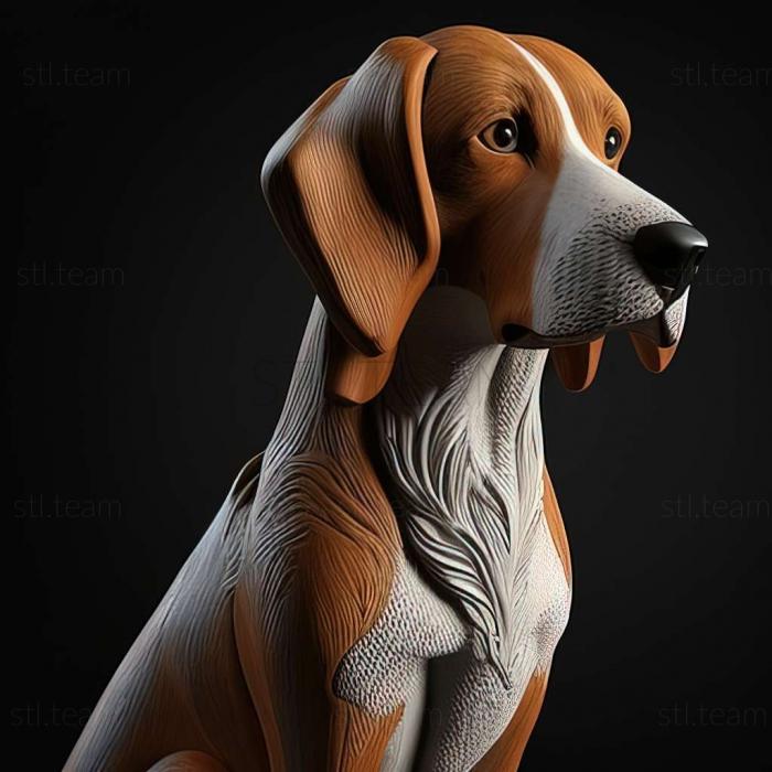 3D model English Foxhound dog (STL)