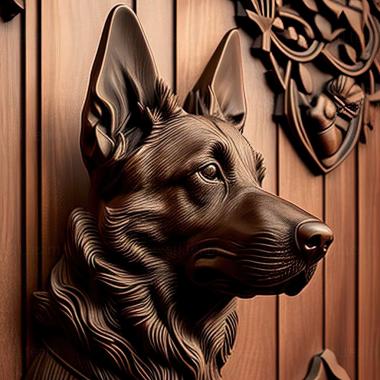3D model Dutch Shepherd dog (STL)