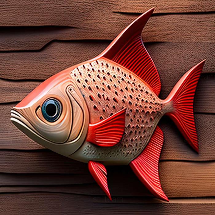 3D model Red  spotted tetra fish (STL)