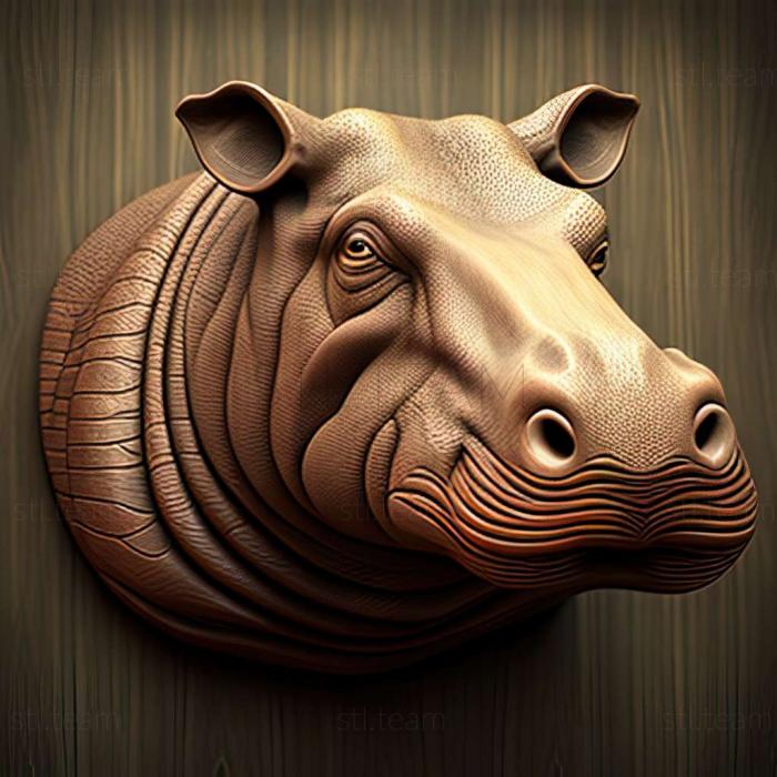 3D модель Allenton Hippopotamus известное животное (STL)