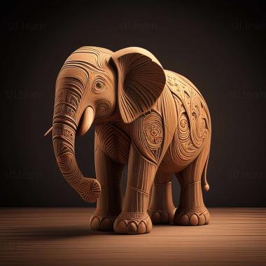 3D модель Слон батыр известное животное (STL)